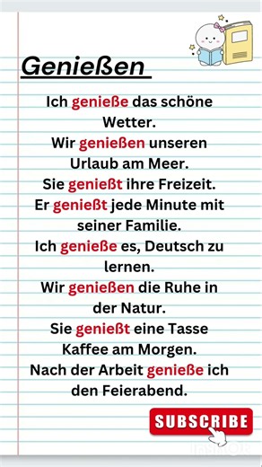 Deutsch lernen mit ,, genießen "im Alltag | A1-B1