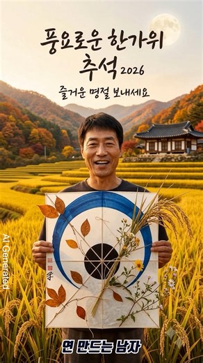 방패연 만드는 남자의 2026년 추석 인사 #추석인사 #추석 #전통연 #연만들기 #방패연 #가오리연 #연싸움 #연날리기
