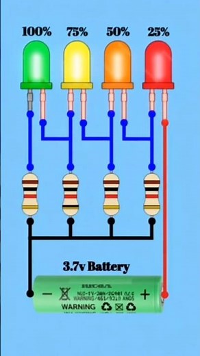 Easy 3.7V Battery Level Indicator Using Only LEDs"