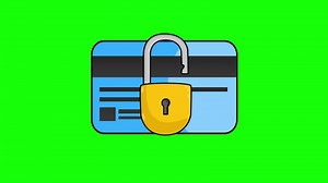 Download Bank Payments Security Lock 2D Motion Graphics Animation On Green Screen for free