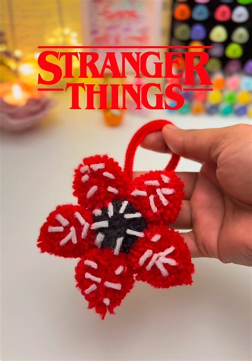 CUTE DIY Cozy PomPom Demogorgon 👾 Stranger Things Craft #diy #craft #handmade #diygift