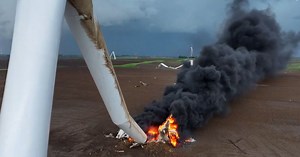 Wild Footage Shows Wind Farm Completely Devastated by ... High Winds