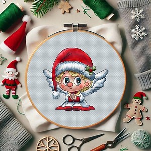 Christmas Elf Angel Cross Stitch Pattern: Xmas Home Decor (digital Download) - Etsy