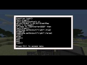 MINECRAFT/ TEKKIT Computercraft Disable Ctrl + T for Password Locked Door