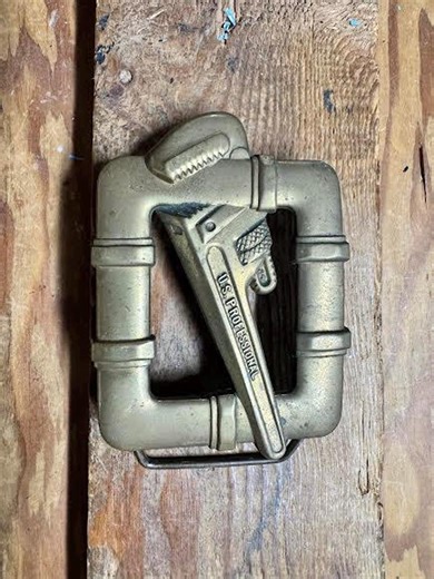 1982 Brass Pipefitters Union Belt Buckle