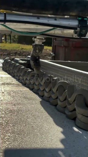 3D concrete building process #satisfying #constructionequipment