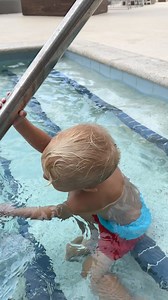 Kids giggling and swimming in the pool | David Family