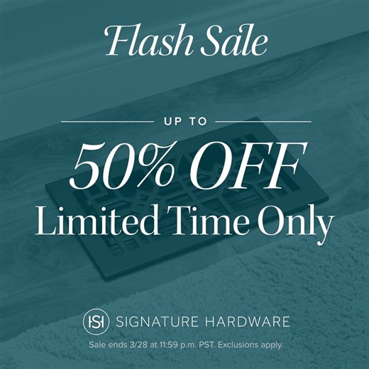 Score your Signature style for less. 📢 Save up to 50% on select hardware, bathroom accessories & more for a limited time. Shop now: https://bit.ly/3IsEaAX | Signature Hardware