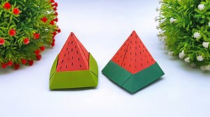 How to fold origami watermelon - DIY back to school projects - Paper art and crafts #Crafts #PaperWatermelon #OrigamiIdeas | Entertaining Arts