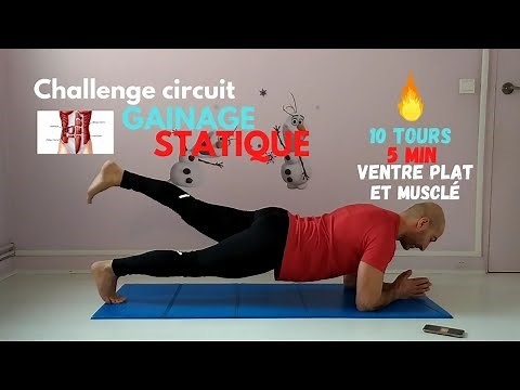 CHALLENGE CIRCUIT GAINAGE STATIQUE pour un ventre plat et musclé (5 min / 10 tours)