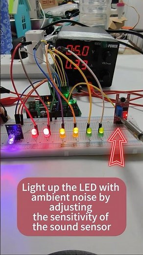 Visually demonstrate the different sensitivities of the KY-038 sound sensor#diy #sound #arduino