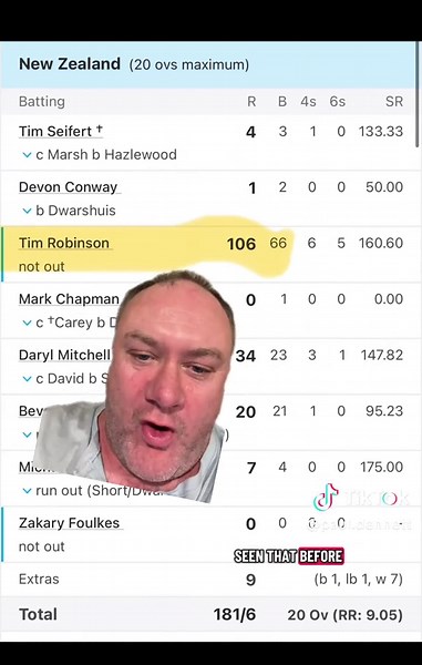 Where have I seen this before? Tim Robinson scoring a century against Australia! #nzvsaus #theashes #englandcricket #newzealandcricket