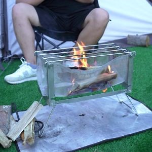 [Hot Item] Portable Outdoor Garden Firepit Collapsible Stainless Steel Mesh Wood Burning Fire Pit