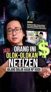 Orang ini di Jadikan Meme , Karena Dulu Bilang Dolar Akan Rp 5.000