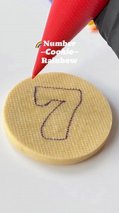 Number Cookie🌈 Recipes link in bio #cookiedecorating #satisfying #numbers #seven#rainbow | thelucky.cookie