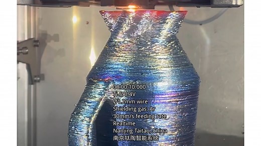 3D打印钛合金Ti6Al4V，电阻熔丝增材制造WJAM，第一种由中国人原创的基础性底层三维成型工艺，锻造级强度，