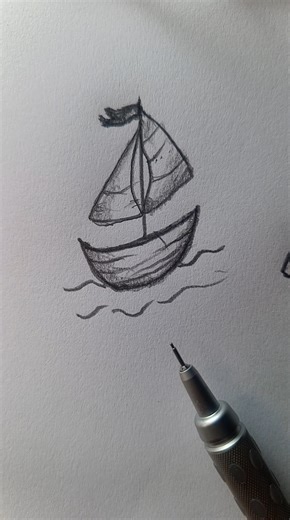 Your First Sailboat Drawing! ⛵ Tutorial #foryou #easydrawing #art #sketch #shorts #howtodraw #viral