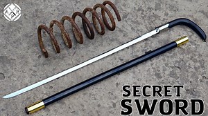 I forged a secret cane sword from rust! 🗡️