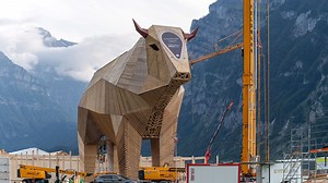 So imposant ist der Holz-Muni am ESAF
