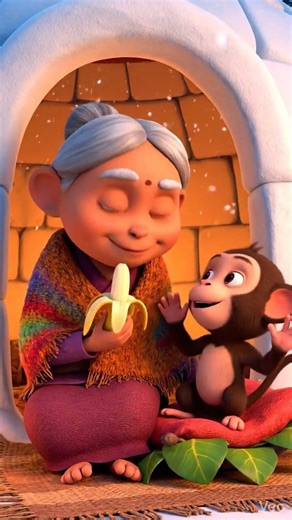 ❄️ Dadi aur Laba ka Cute Ice House! 🐒🍌 | #Dadi #Monkey #Laba #IceHouse