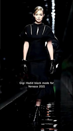 Gigi Hadid Black Mode for Versace 2021 runway