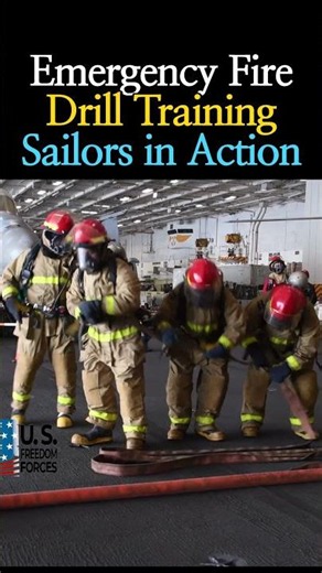 U.S. Navy Aircraft Carrier Emergency Fire Drill Training Watch the Sailors in Action !