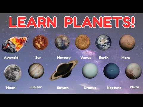 Solar System Vocabulary for Kids 🌍🚀 | Learn Planets, Sun, Moon & Space Words | Learning Video