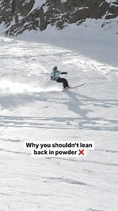 1M views · 1.5K reactions | Biggest mistake in powder skiing… ❌ Leaning back - why is this bad? By doing this, you’re pushing the tails of your skis deep into the snow - shifting your weight to the back of the ski. This creates pressure and drag making it difficult to turn. Have you made this mistake before? Follow along for part 2 of our powder series ❄️ #powderski #powderskiing #skiingpowder #skilessons #getcarv | Carv | Facebook