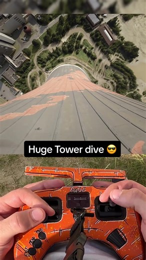 Thrilling FPV Drone Tower Dive Experience