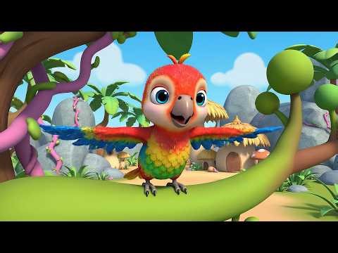 Baby Parrot Says Squawk Squawk Squawk | Fun Bird Sounds & Nursery Rhymes