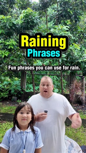 Raining Phrases - Natural No one says “it’s raining cats and dogs.” It’s old and not commonly used. These phrases are much more common in British English 🇬🇧 use them in your conversations 🗣️ #learnenglish #studyenglish | English Lingo