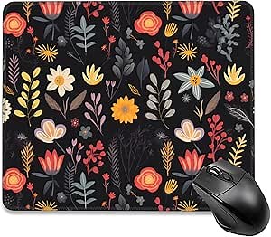 Mouse Pad, Boho Colorful Floral Mouse Pads for Desk,Soft Computer Mouse Mat Square Waterproof Non-Slip Rubber Base Gaming MousePads for Women Men,Laptop,Office