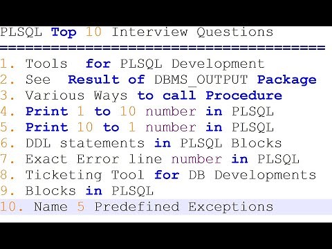 PL/SQL Interview Questions and Answers | Top 10 PLSQL Interview Questions