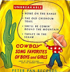 Billy Williams And His Cowboy Rangers – Cowboy Song Favorites Of Boys And Girls (1949, Red Vinyl, Vinyl)