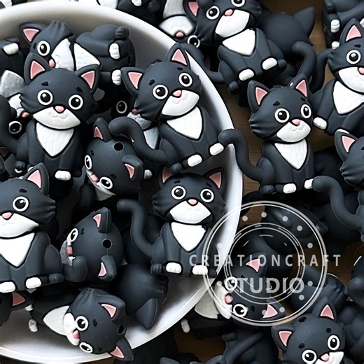 New 3D Cartoon Cat Silicone Shape Beads for Pen Making,focal Beads DIY Jewelry - Etsy