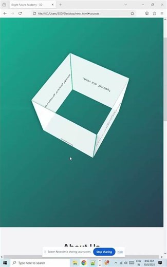 3d website html css JavaScript #coding #shorts #design #webdesign#biel