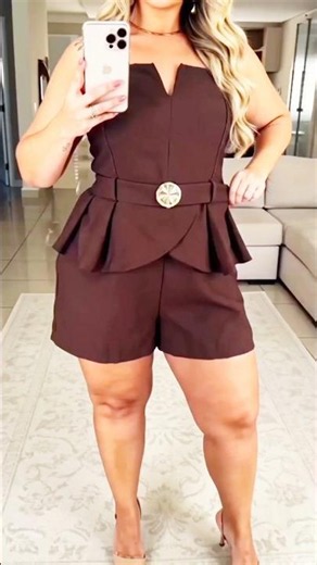 Women's ruffle romper with Marrant-style buckle and padded cups