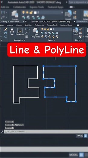 Line Vs PolyLine In Autocad | Autocad Practice For Beginners | #autocad #cadline #cad