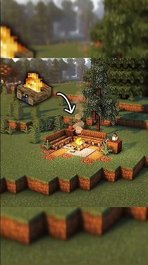 Simple Aesthetic Minecraft Campsite Build 🔥 #minecraft