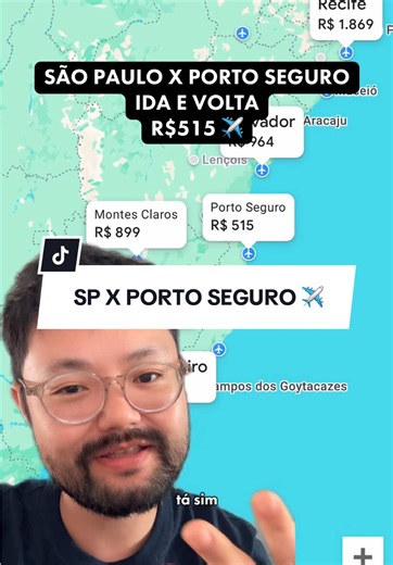 São Paulo a Porto Seguro: Passagens a R$515 ida e volta