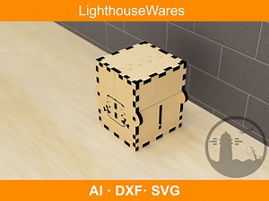 Card Storage Gear Box Laser Cut File, Card Organizer, 6mm, Vector File, Svg, Ai, Dxf, Cnc Pattern - Etsy