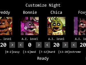 fnaf1全20通关，但是用计时器卡玩偶进攻时间