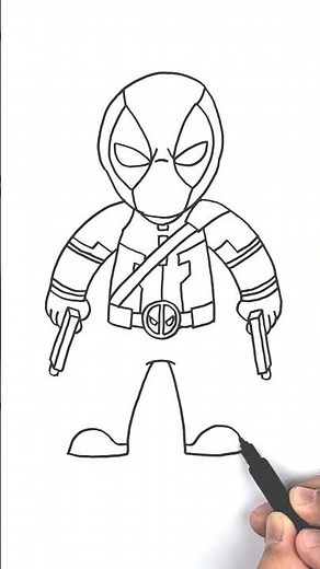 How To Draw Deadpool | Easy For Kids And Toddlers Step By Step