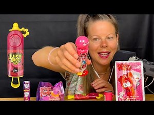 ASMR EATING LOLLIPOP, JUICY DROP, PUSH POP, RING POP, POWDER LOLLIPOP MUKBANG