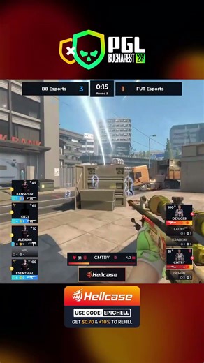 WHAT A SHOT! cmtry gets two with one bullet on entry#cs2 #pgl #bucharest #hellcase