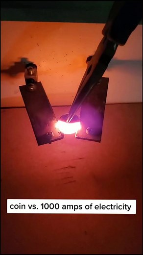 coin vs. 1000 amps of electricity! #tiktokpartner #learnontiktok #scienceexperiments #science #physics