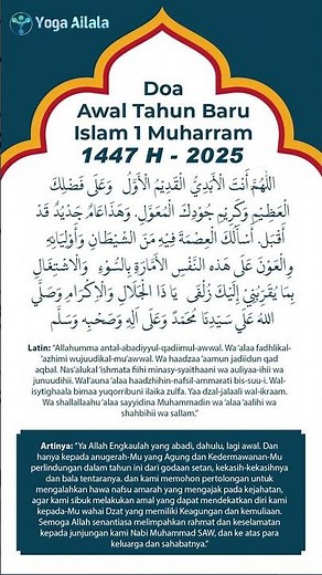 Doa Awal Tahun Baru Hijriah Islam 1 Muharram 1447 H Bacaan Arab Latin dan Artinya #islam #doa