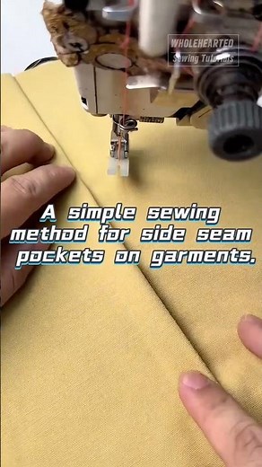 A simple sewing method for side seam pockets on garments.