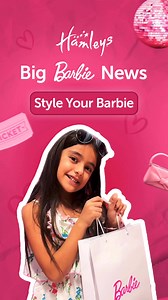 Style Your Barbie®️ at Hamleys! 💖Buy any Barbie®️ doll and unlock our styling station—bags, heels, dresses & jewellery included—so your little one can style their FREE second Barbie®️ and take both home! 👗👠Plus, one mini-stylist per store wins the ultimate Barbie®️ Dreamhouse™️ ✨🎀 Offer valid at selected Hamleys stores only. #Hamleys #HamleysIndia #Barbie #StyleYourBarbie #GlamUp #Pink #Toystore | Hamleys India