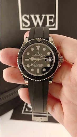 Rolex Yachtmaster White Gold Black Rubber Strap Mens Watch 226659 Review | SwissWatchExpo